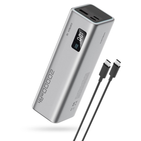 
Nešiojamoji baterija 20000mAh USB-C USB-A 100W - pilka
