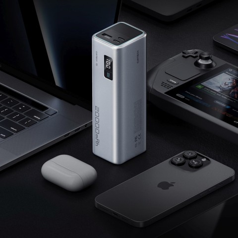 
Nešiojamoji baterija 20000mAh USB-C USB-A 100W - pilka

