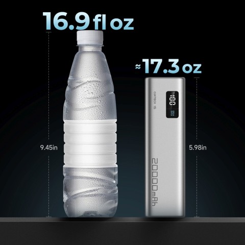 
Nešiojamoji baterija 20000mAh USB-C USB-A 100W - pilka
