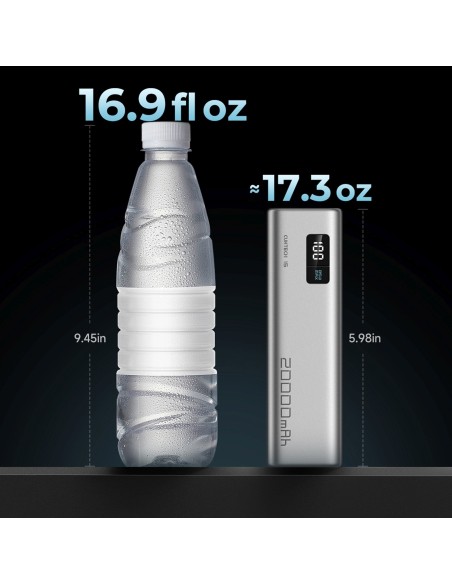 
Nešiojamoji baterija 20000mAh USB-C USB-A 100W - pilka
