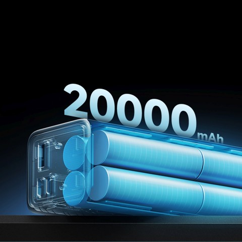 
Nešiojamoji baterija 20000mAh USB-C USB-A 100W - pilka
