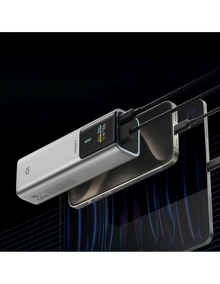 
Nešiojamoji baterija 10000mAh USB-C USB-A 150W - pilka
