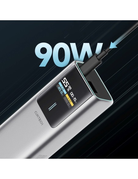 
Nešiojamoji baterija 10000mAh USB-C USB-A 150W - pilka
