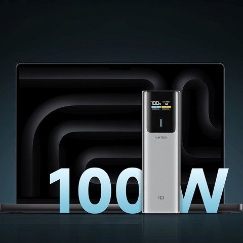 
Nešiojamoji baterija 10000mAh USB-C USB-A 150W - pilka
