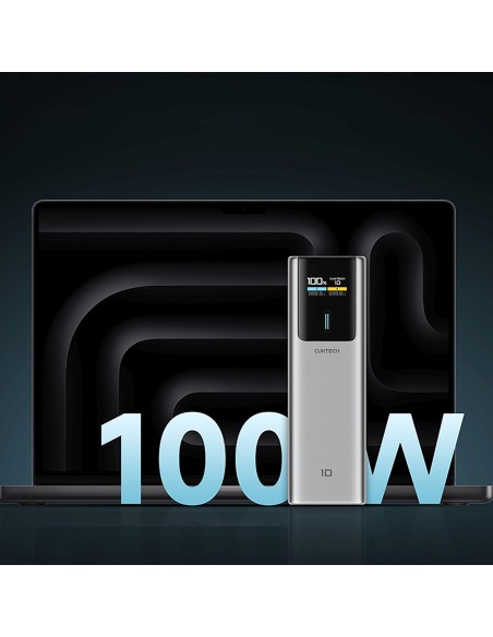 
Nešiojamoji baterija 10000mAh USB-C USB-A 150W - pilka
