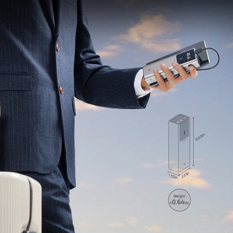 
Nešiojamoji baterija 10000mAh USB-C USB-A 150W - pilka
