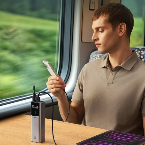 
Nešiojamoji baterija 10000mAh USB-C USB-A 150W - pilka

