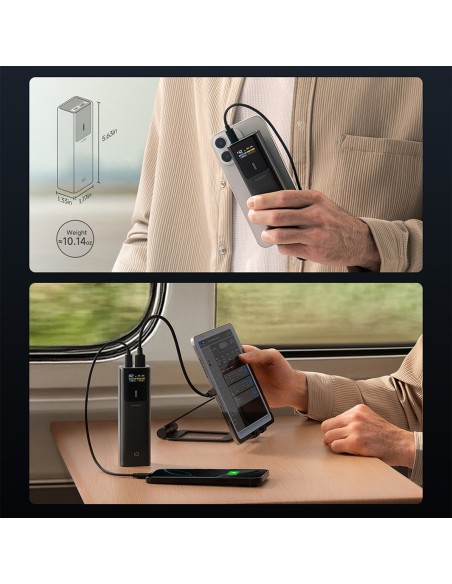 
Nešiojamoji baterija 10000mAh USB-C USB-A 150W - juoda
