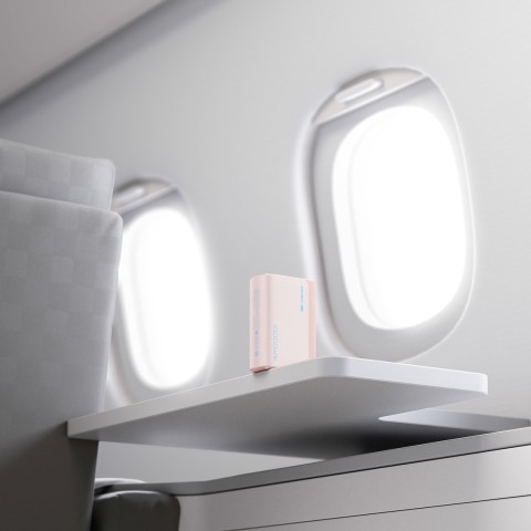
Nešiojamoji baterija 10000mAh USB-C USB-A 30W - rožinė

