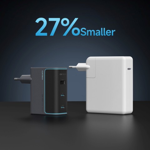 
USB-C USB-A sieninis įkroviklis su USB-C GaN laidu, 100 W – pilkas
