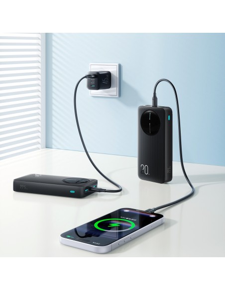 
Nešiojamoji baterija su skaitmeniniu ekranu 20000mAh USB-A USB-C 22.5W - juoda

