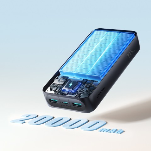 
Nešiojamoji baterija su skaitmeniniu ekranu 20000mAh USB-A USB-C 22.5W - juoda
