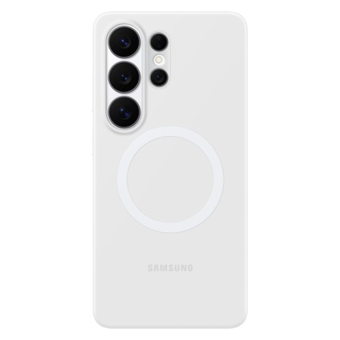 
„Samsung Galaxy S26 Ultra“ silikoninis dėklas su magnetu „MagSafe“ – baltas
