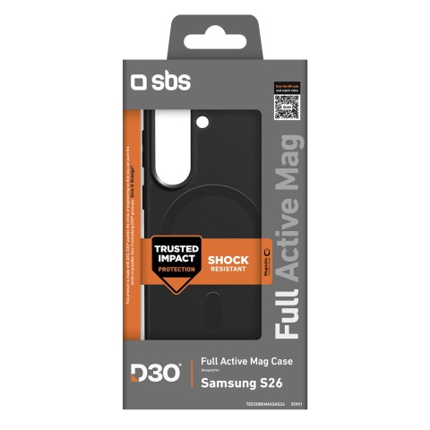 
„Samsung Galaxy S26“ visiškai aktyvus dėklas D3O MagSafe – juodas
