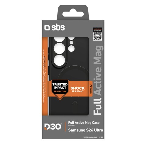 
„Samsung Galaxy S26 Ultra Full Active“ dėklas D3O MagSafe – juodas
