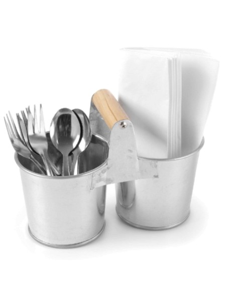 Dvigubas stalo įrankių konteineris 2 plieniniai kibirai 250x155mm