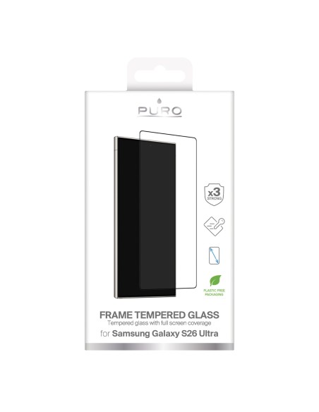 
Grūdintas stiklas, skirtas „Samsung Galaxy S26 Ultra Puro Frame“ - su juodu rėmeliu

