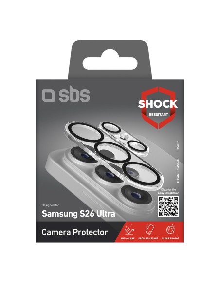 
Apsauginis galinio fotoaparato stiklas, skirtas „Samsung Galaxy S26 Ultra“ - su juodu rėmeliu
