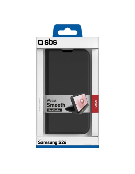 
„Samsung Galaxy S26“ dėklas „Wallet Smooth“ su atverčiamu dangteliu – juodas
