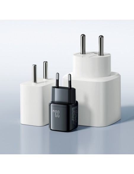 
USB-A USB-C 33W sieninis įkroviklis – juodas
