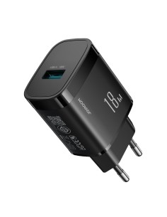 
18 W USB-A sieninis įkroviklis – juodas
