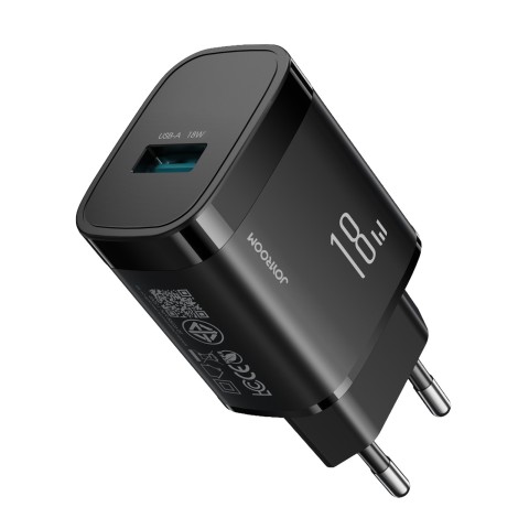 
18 W USB-A sieninis įkroviklis – juodas
