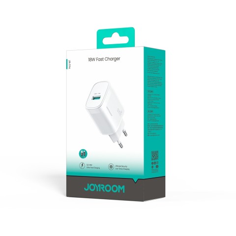 
18 W USB-A sieninis įkroviklis – baltas
