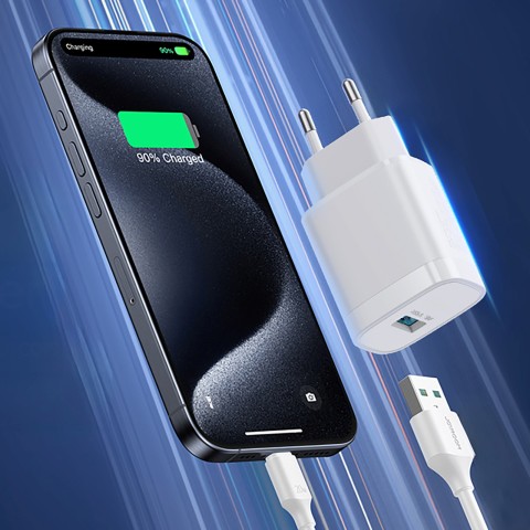 
18 W USB-A sieninis įkroviklis – baltas
