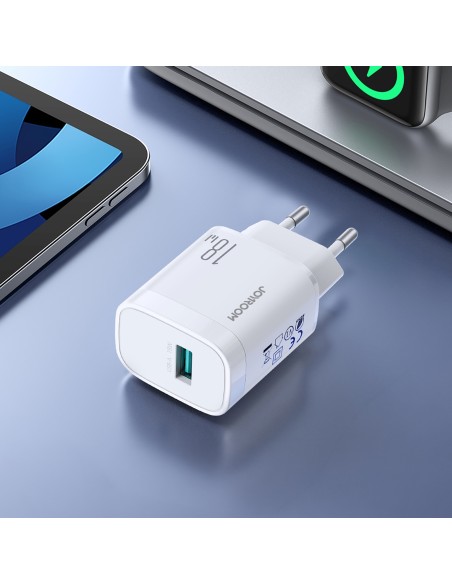 
18 W USB-A sieninis įkroviklis – baltas
