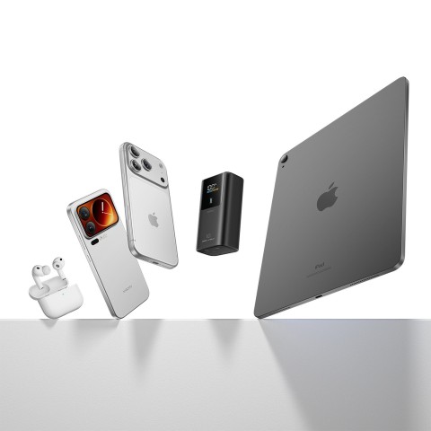 
Nešiojamoji baterija 10000mAh USB-A USB-C 55W - pilka
