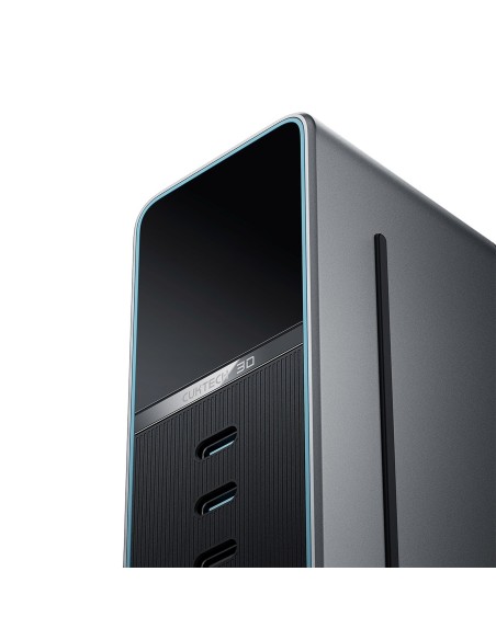 
5 viename įkrovimo stotelė su skaitmeniniu ekranu, USB-A, USB-C, 300 W, sidabrinė
