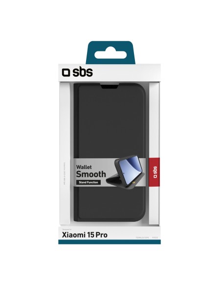 
„Xiaomi 15 Pro“ piniginės formos lygus atverčiamas dėklas – juodas
