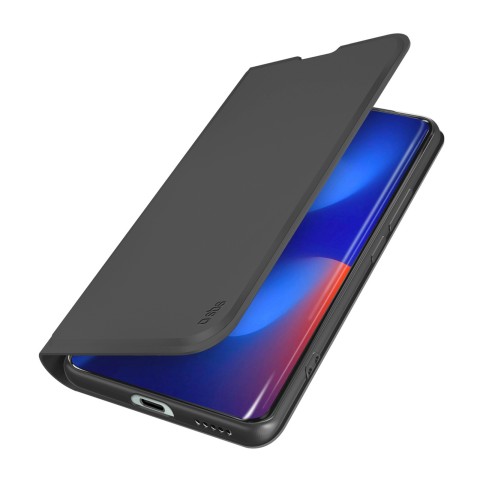 
„Xiaomi Redmi Note 15“ piniginės formos atverčiamas dėklas – lygus, juodas
