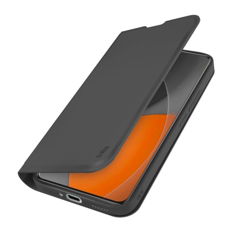 
„Xiaomi Redmi Note 15 Pro“ piniginės formos atverčiamas dėklas – lygus, juodas
