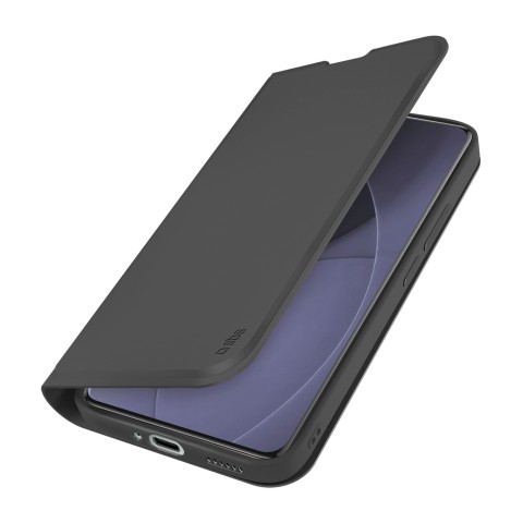 
„Xiaomi Redmi Note 15 Pro+“ piniginės formos atverčiamas dėklas – lygus, juodas
