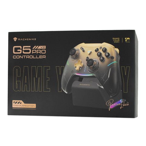 
„G5Pro Premium Edition“ belaidis žaidimų valdiklis su įkrovimo stotele – juodas ir auksinis
