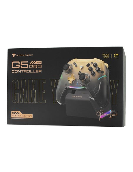 
„G5Pro Premium Edition“ belaidis žaidimų valdiklis su įkrovimo stotele – juodas ir auksinis
