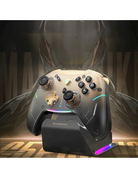 
„G5Pro Premium Edition“ belaidis žaidimų valdiklis su įkrovimo stotele – juodas ir auksinis
