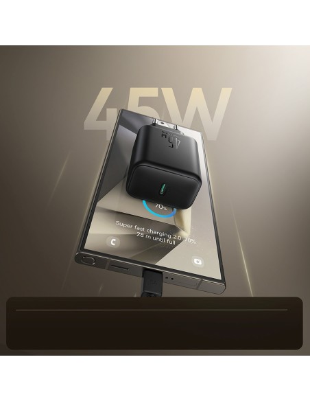 
„Samsung Ultra GaN 45W“ sieninis įkroviklis – juodas
