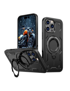 
„iPhone 16 Pro Hybrid Armor“ madingas „MagSafe“ dėklas – juodas
