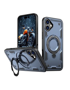 
„iPhone 16 Hybrid Armor“ madingas „MagSafe“ dėklas – mėlynas
