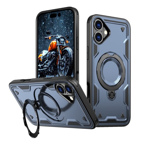 
„iPhone 16 Hybrid Armor“ madingas „MagSafe“ dėklas – mėlynas

