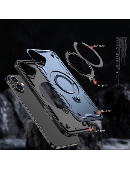 
„iPhone 16 Hybrid Armor“ madingas „MagSafe“ dėklas – mėlynas

