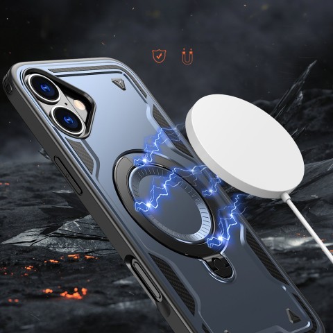 
„iPhone 16 Hybrid Armor“ madingas „MagSafe“ dėklas – mėlynas

