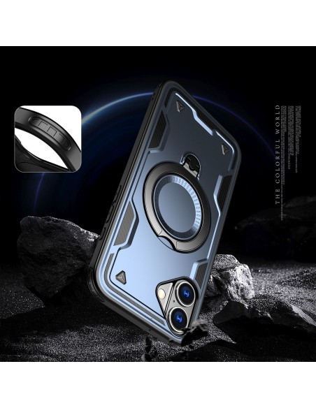 
„iPhone 16 Hybrid Armor“ madingas „MagSafe“ dėklas – mėlynas
