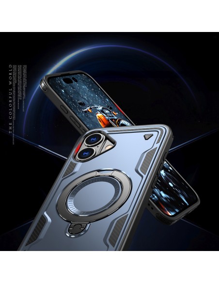 
„iPhone 16 Hybrid Armor“ madingas „MagSafe“ dėklas – mėlynas
