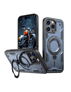 
„iPhone 16 Pro Hybrid Armor“ madingas dėklas su „MagSafe“ apsauga – mėlynas
