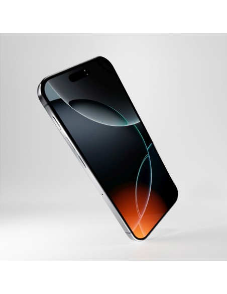 
Hibridinis stiklas su juodu rėmeliu, skirtas „iPhone 16 Pro Max Flexible Glass D3O“.
