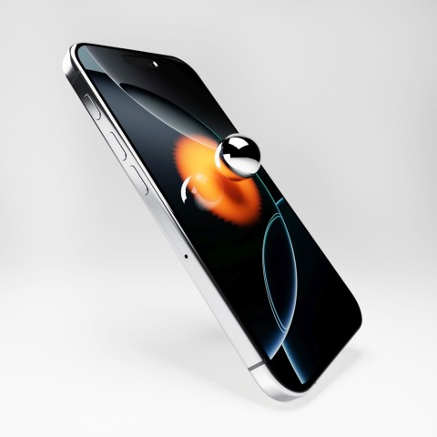 
Hibridinis stiklas su juodu rėmeliu, skirtas „iPhone 16 Pro Max Flexible Glass D3O“.
