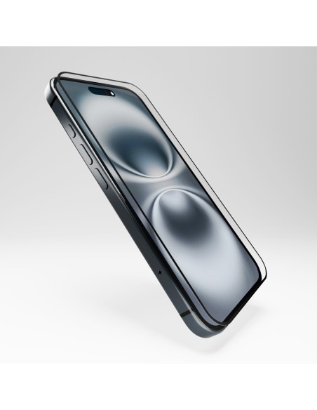 
Hibridinis stiklas su juodu rėmeliu, skirtas „iPhone 16 / iPhone 15 / iPhone 15 Pro“ – lankstus stiklas D3O

